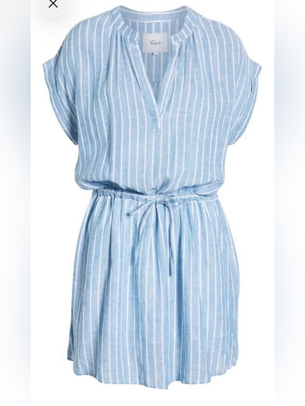 EUC Rails Women's Emma Stripe Linen Blend Dress in Blue and White